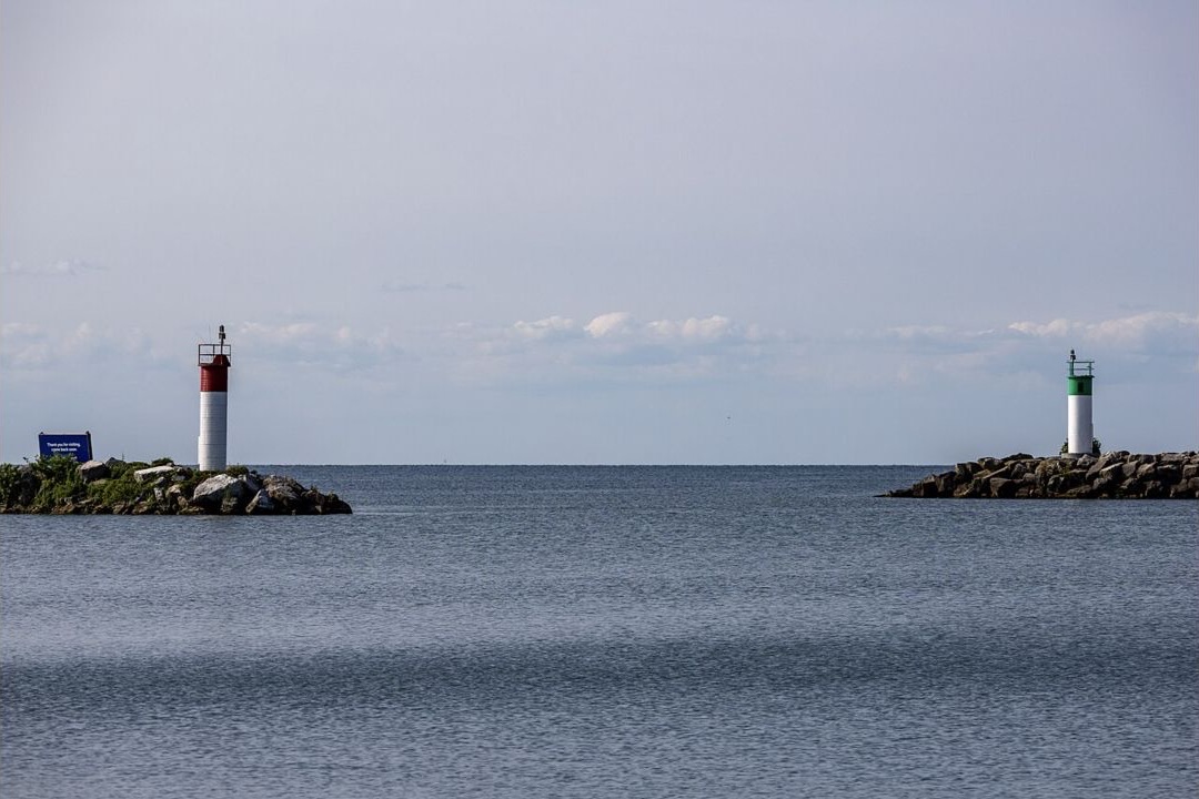 Harbour entrance beacons on Lake Erie at Leamington
