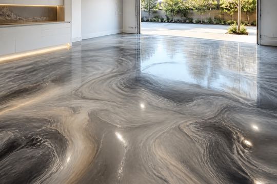 Custom metallic epoxy floor
