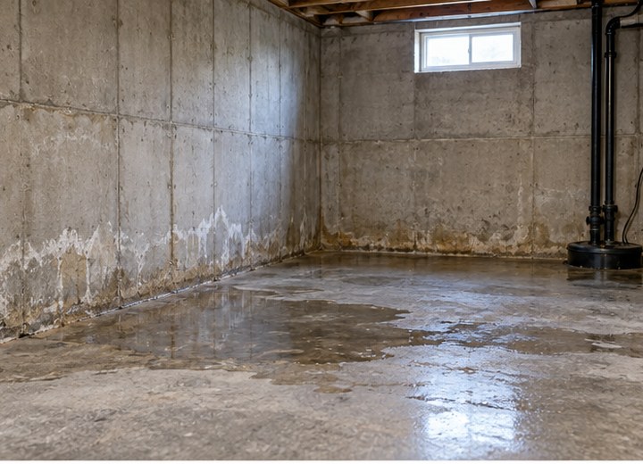 What is the moisture history? — visual example for Is a coated floor right for a Windsor–Essex basement?