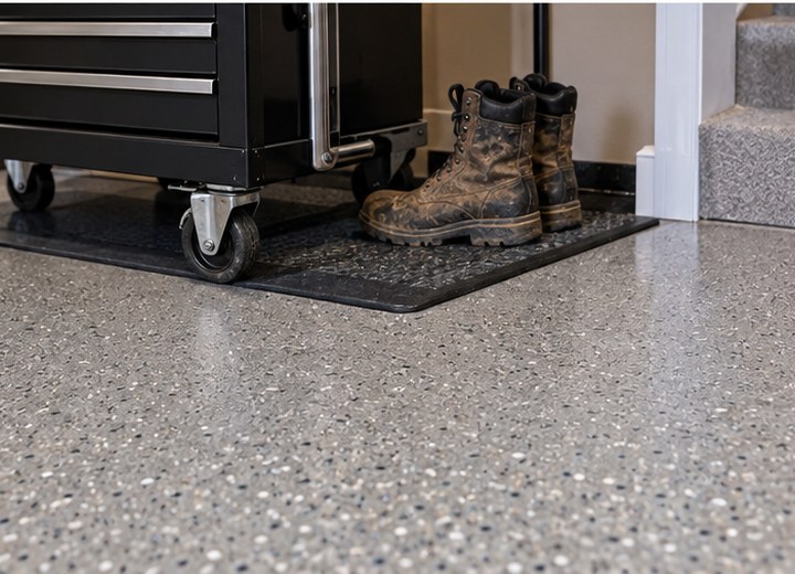 What sits above the coating? — visual example for Is a coated floor right for a Windsor–Essex basement?