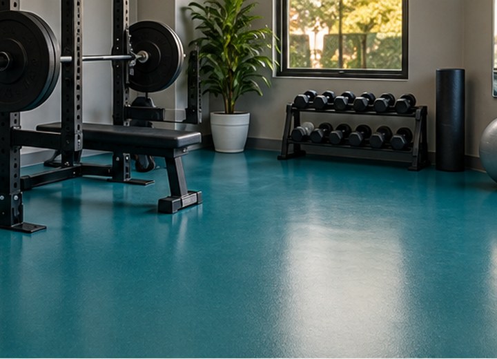 Create a cleanable field — visual example for What floor coating works best for a home gym?