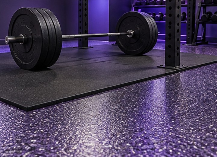 Protect impact zones — visual example for What floor coating works best for a home gym?