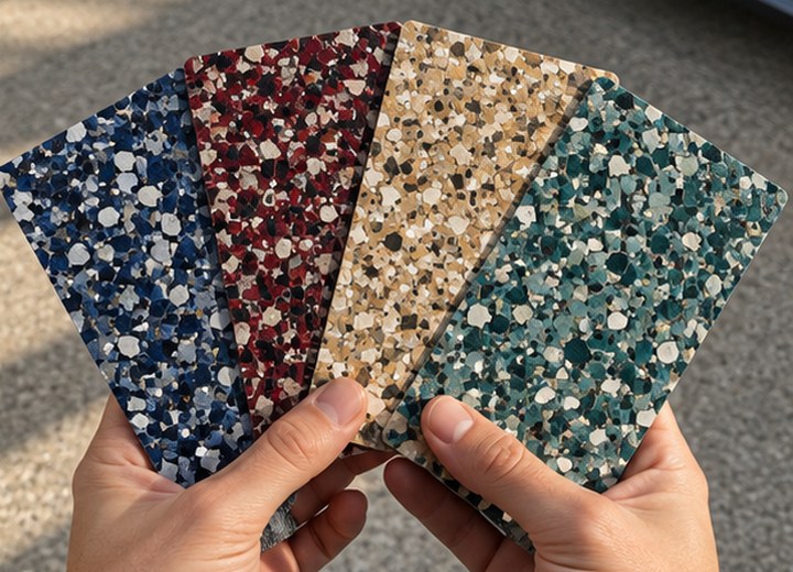 Approve a real sample — visual example for How to choose a flake colour you will still like later