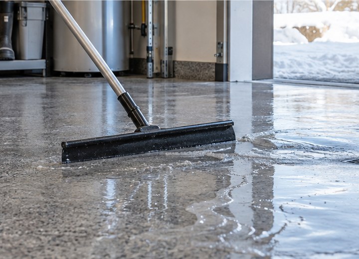 Remove residue — visual example for How do I clean a coated garage floor?