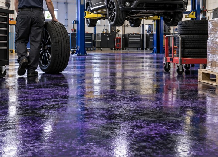 What moves here? — visual example for Commercial epoxy flooring: what businesses need to know