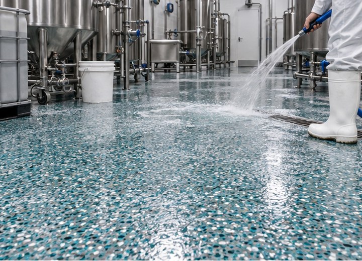 What reaches the floor? — visual example for Commercial epoxy flooring: what businesses need to know