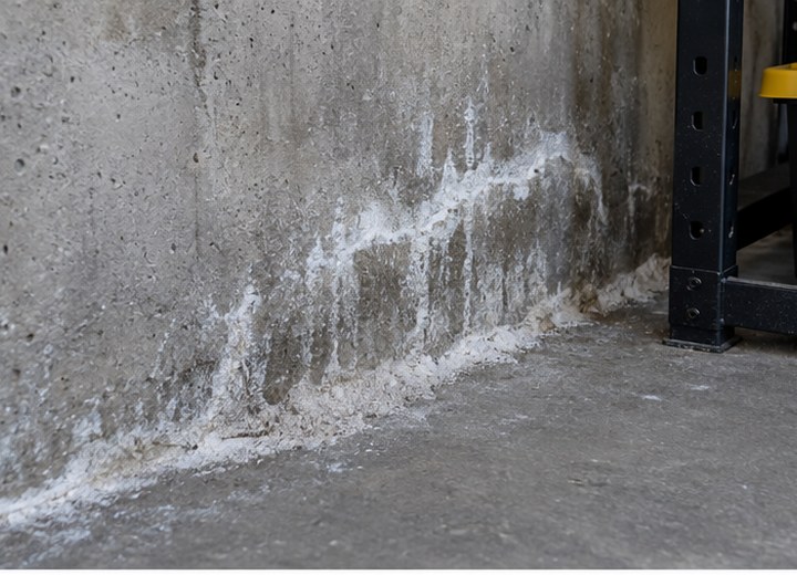 Mineral residue — visual example for Why concrete moisture changes the recommendation