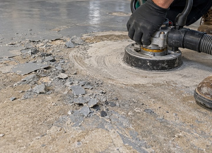 Expose what is weak — visual example for Can a new floor coating go over old paint or epoxy?