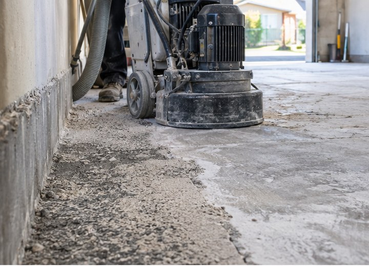 Grinding and removal — visual example for How long does an epoxy floor installation take?