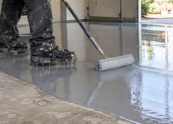 Layer windows — visual example for How long does an epoxy floor installation take?