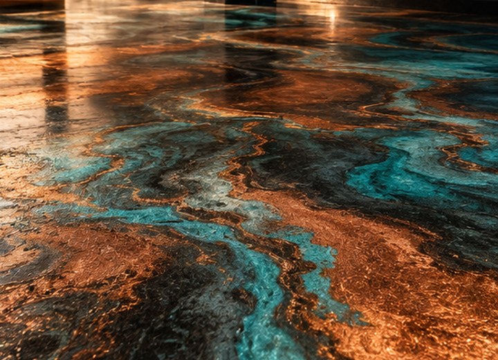 Protect the effect — visual example for Metallic epoxy: when the dramatic option makes sense