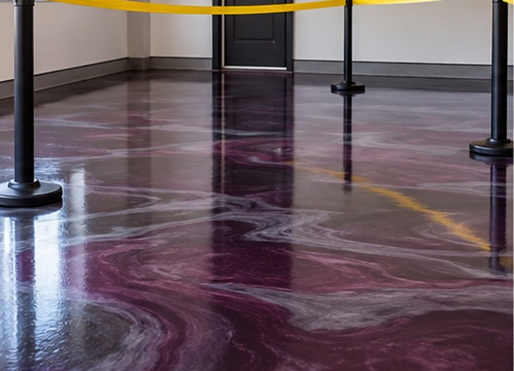 Protected cure — visual example for When can you walk or park on a new epoxy floor?