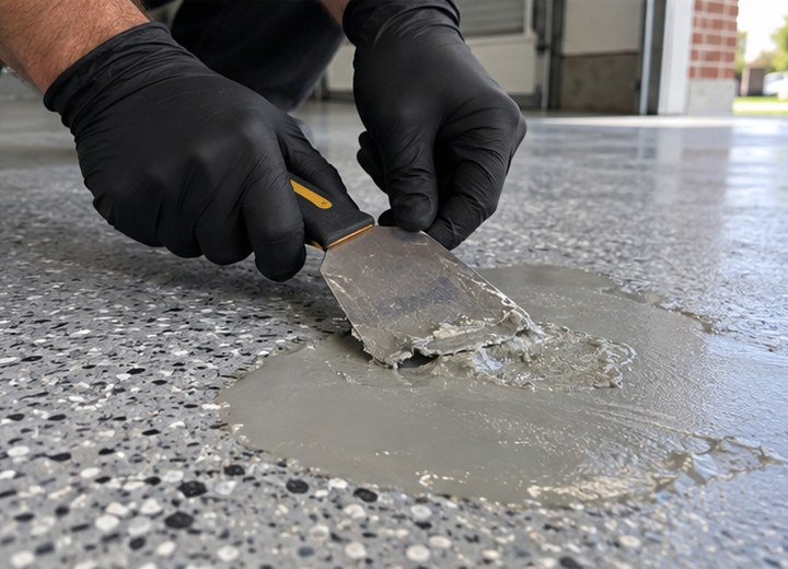 Material did not harden correctly — visual example for Why epoxy floors peel, bubble or fail