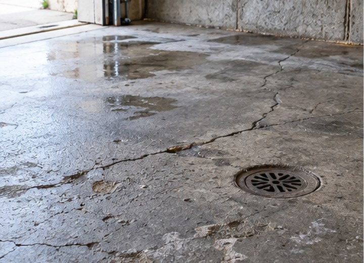 Read the slab — visual example for The Windsor–Essex garage floor coating guide